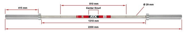 ATX Langhantelstange XTP Powerlifting Bar - Typ 400 Standard Sleeve - Made in Germany!