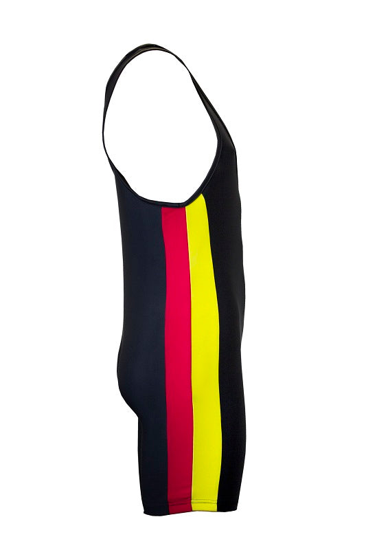 Pottpower Singlet - Gewichthebertrikot Jugend u. Erwachsene - schwarz/rot/gelb