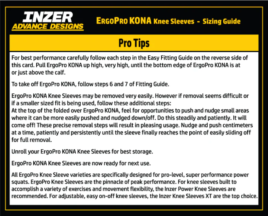 Inzer ErgoPro KONA Knee Sleeves