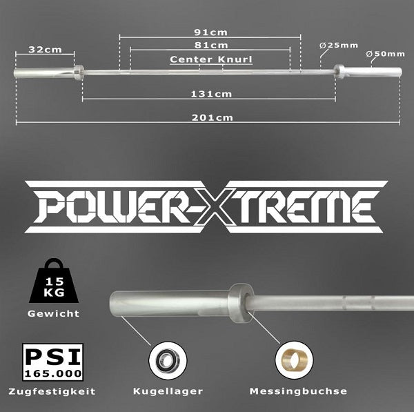 Power-Extreme Langhantelstange - Women's Training Bar 15 kg - 50 mm