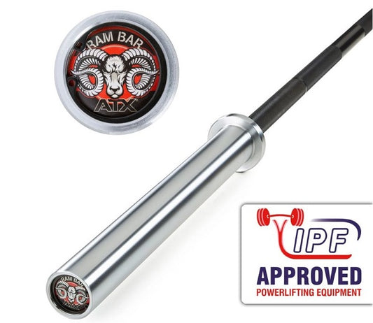 ATX Langhantelstange RAM BAR II - Powerlifting Bar - PRO Series - Black Oxid / Hartchrome