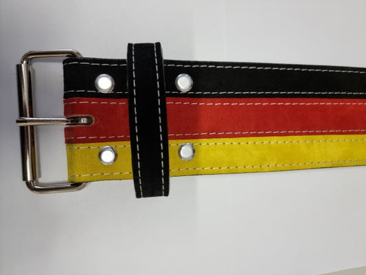 Inzer Forever Buckle Belt - 1 Prong  10 mm schwarz/rot/gelb